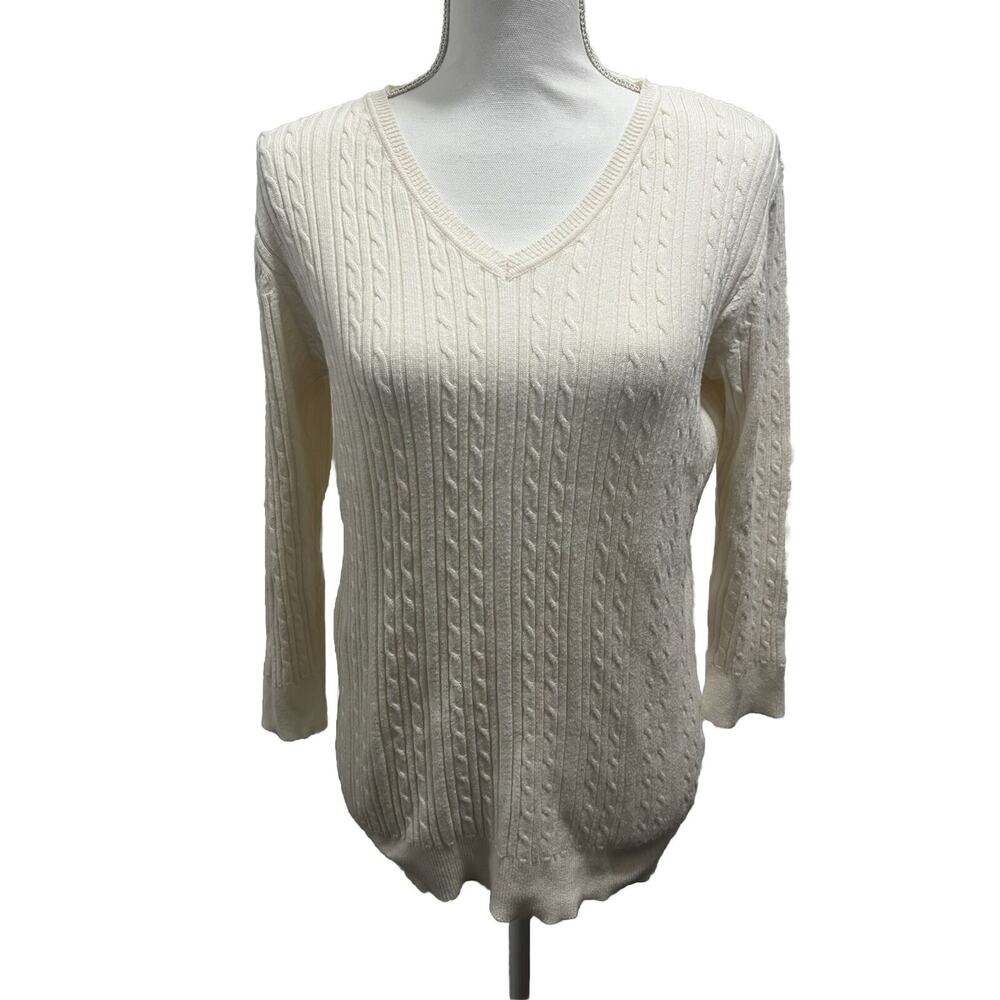 Covington White Pullover Sweater Size Large